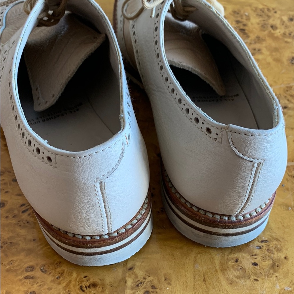 Gravati Italian White and Tan Leather Loafers Brogues - Picture 6 of 10